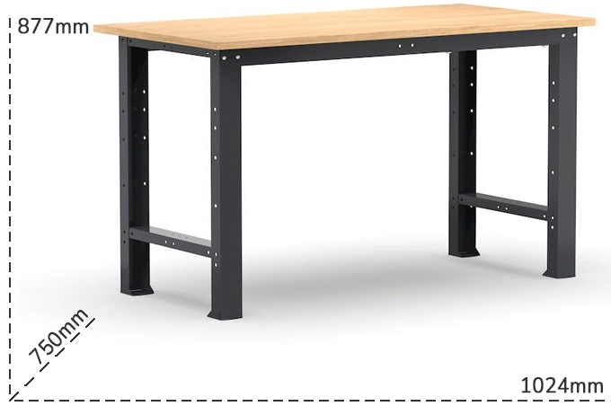 Schemat techniczny stołu warsztatowego 100 cm Fami Linea 391
