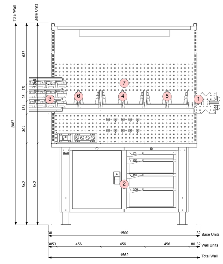 schema tecnico banco da lavoro Work Master BR Fami Fiera Lamiera
