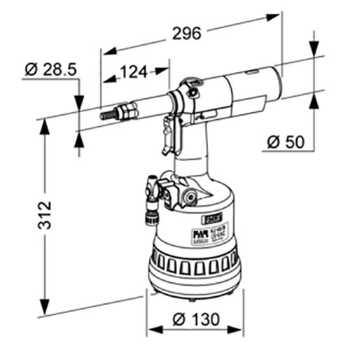 dimensioni rivettatrice FAR KJ45/S