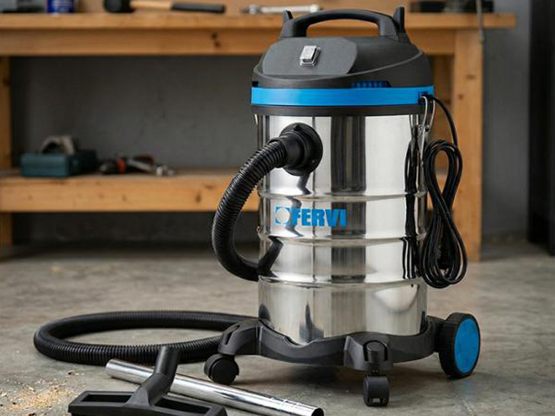 Aspiratore solidi/liquidi Fervi A040/301 in acciaio inox con aspirazione e  soffiaggio, capacit 30lt [A040/301]