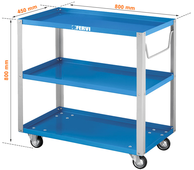 dimensioni carrello fervi C650