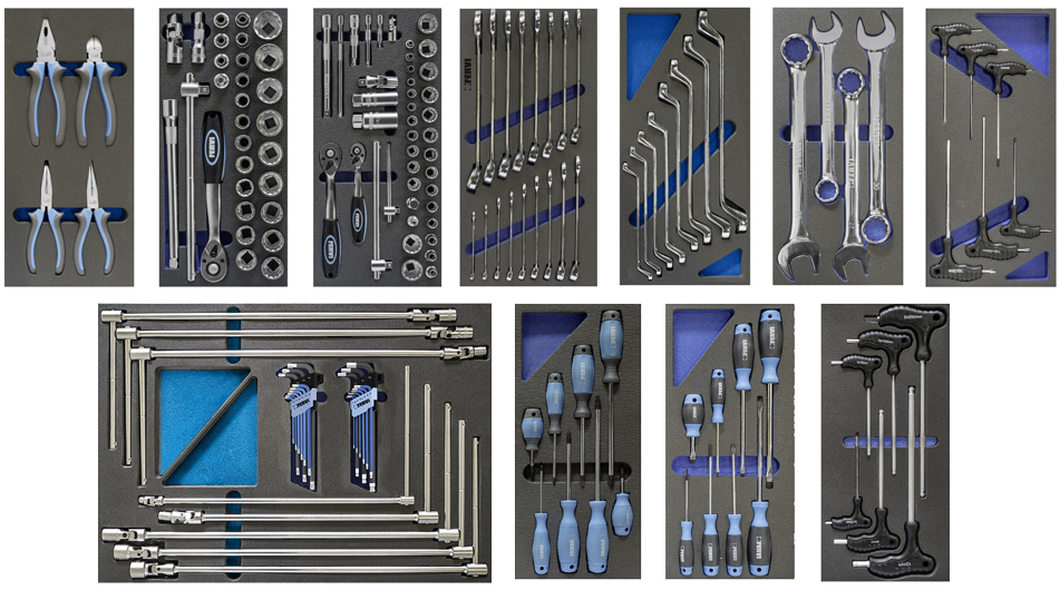 FERVI C960/CC01 Carro de herramientas completo (159 piezas)