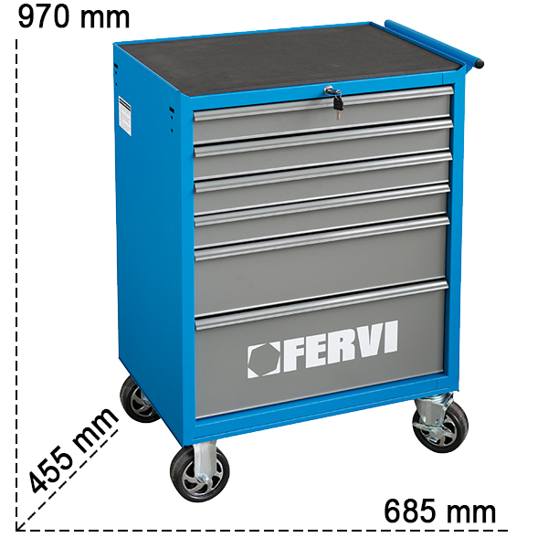 Misure cassettiera Fervi C900/B con 6 cassetti
