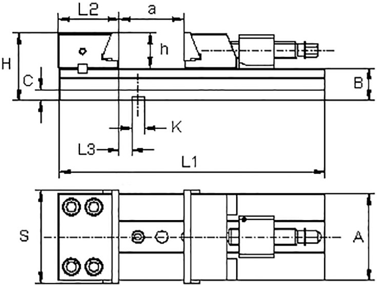 Schema tecnico morsa macchina Fervi M011