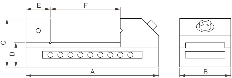 Schema tecnico morsa macchina Fervi M012