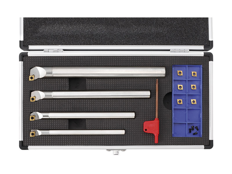 Assortimento 21 utensili da tornitura interna 95�� Fervi KISCLCR con chiavi e vite