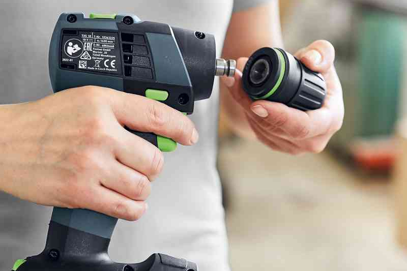 Dettaglio utilizzo mandrino serraggio rapido KC 13-1/2-K-FFP Festool