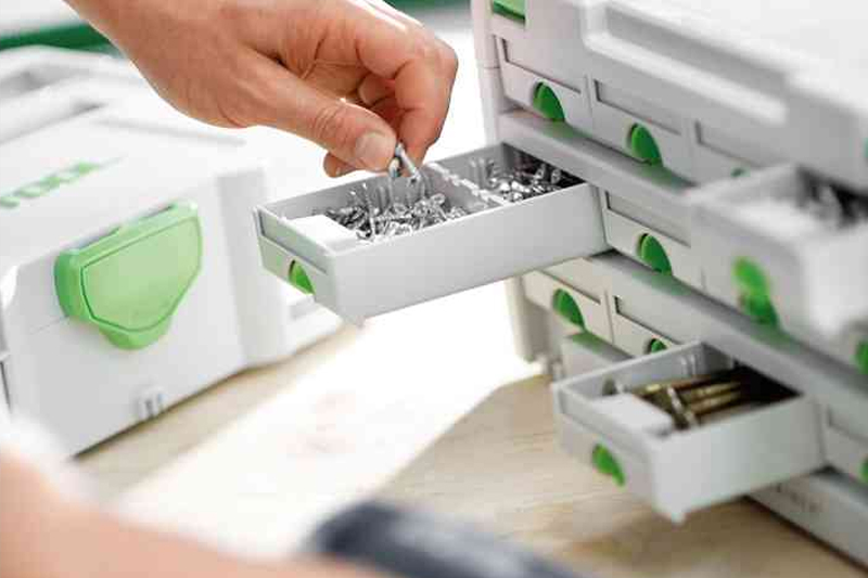 Dettaglio valigetta portaminuteria Sostainer SYS4 TL-Sort/3 Festool