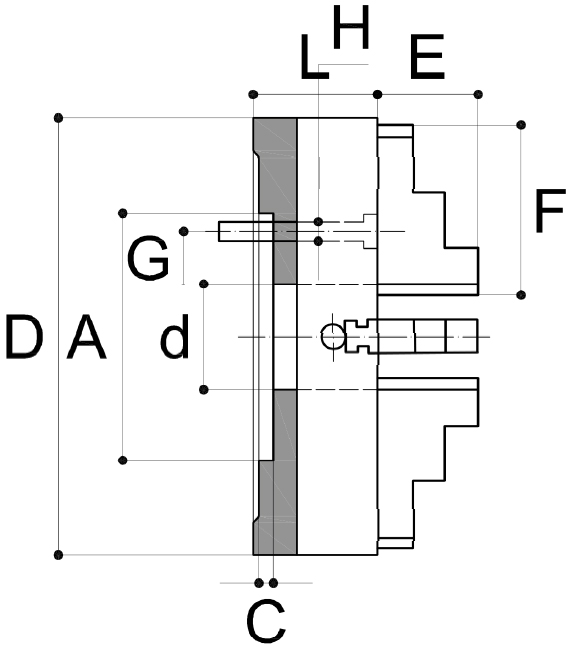 Schema tecnico piattaforma indipendente a 4 griffe Fial 312K