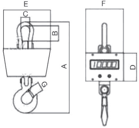 Schema tecnico dinamometro elettronico Finat D1JT