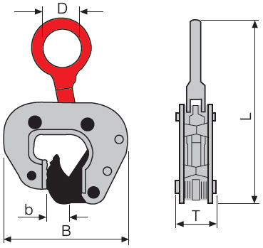 Schema tecnico pinza sollevamento fusti FinatDLC