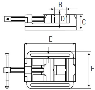 Schema tecnico morsa MOP-TR Finat