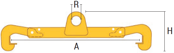 Schema tecnico pinza sollevamento fusti Finat PFUJ