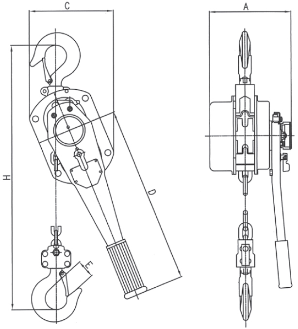 Schema tecnico paranco Finat PL