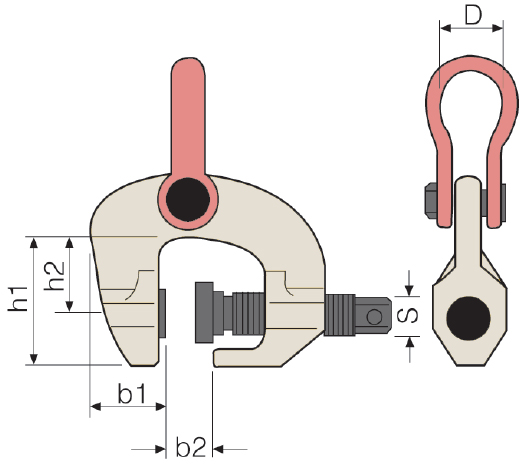 Schema tecnico pinza sollevamento Finat SCC