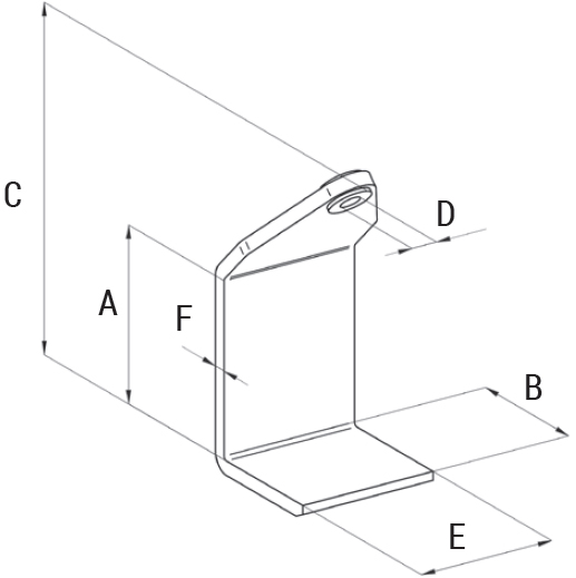 Schema tecnico staffa piegata sollevamento lamiera Finat SPP