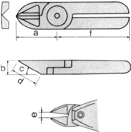 Dimensioni lame L 30 JS per troncatrici pneumatiche Finat