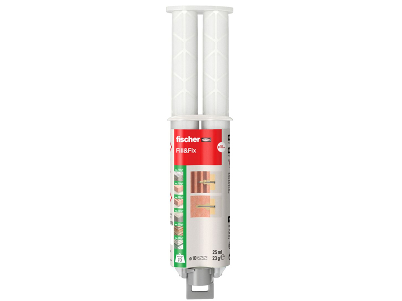 Fischer Kir ripara fissaggi Fill & Fix per viti, tasselli, cerniere di mobili, siringa 25ml(8pz)
