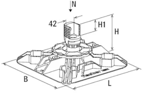 schema tecnico base tetti piani FFRBH Fischer