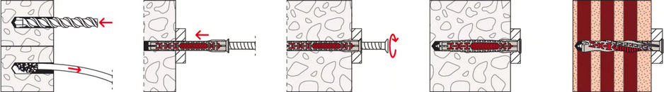 illustrazione utilizzo tassello DuoXpand Fischer