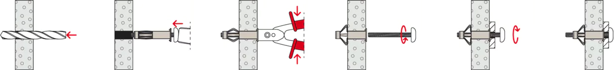 illustrazione istruzioni tassello HM SS Fischer