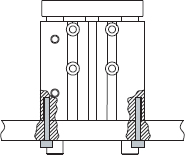 Schema tecnico fissaggio cilindro JLE Univer