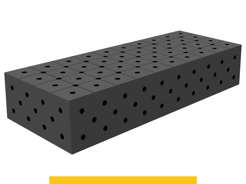 Blocco di collegamento 1000x400x200mm SteelPlus GPPH, spessore 12mm, fori 16mm griglia diagonale