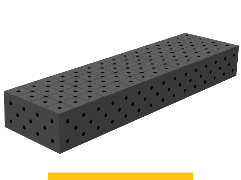 Blocco di collegamento 1500x400x200mm SteelPlus GPPH, spessore 12mm, fori 16mm griglia diagonale