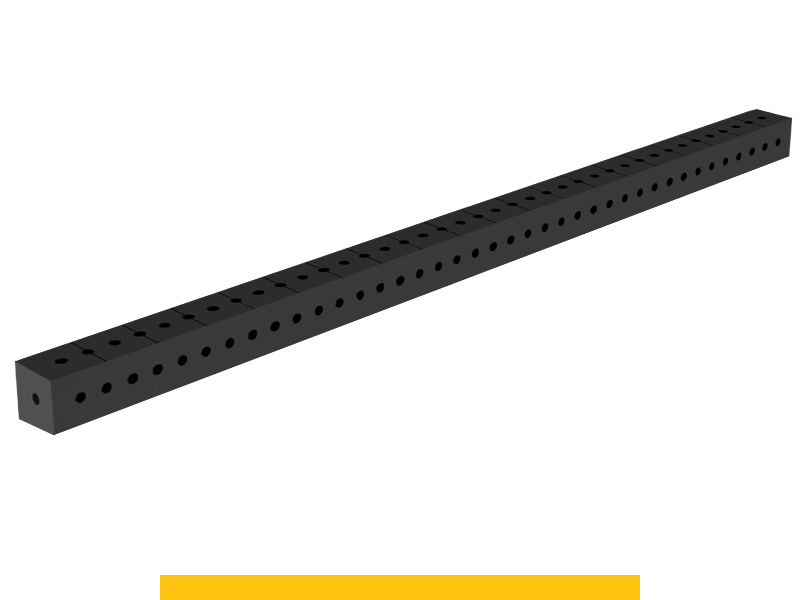 Blocco di collegamento 2000x100x100mm SteelPlus GPPH, spessore 12mm, fori 16mm griglia 50x50mm