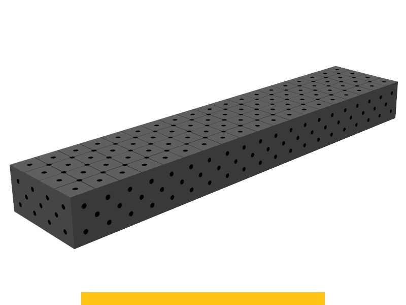 Blocco di collegamento 2000x400x200mm SteelPlus GPPH, spessore 12mm, fori 16mm griglia diagonale
