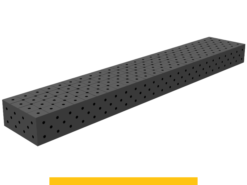 Blocco di collegamento 2400x400x200mm SteelPlus GPPH, spessore 12mm, fori 16mm griglia diagonale