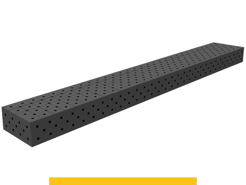 Blocco di collegamento 3000x400x200mm SteelPlus GPPH, spessore 12mm, fori 16mm griglia diagonale