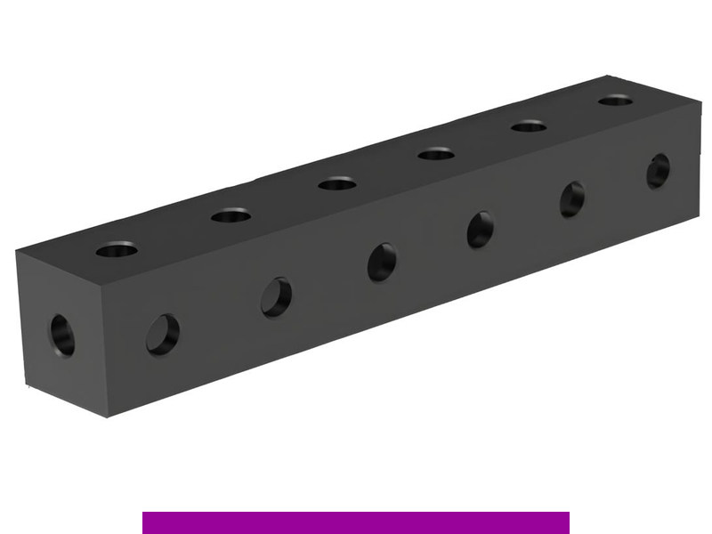 Blocco di collegamento 600x100x100mm SteelExpert GPPH fori 28mm