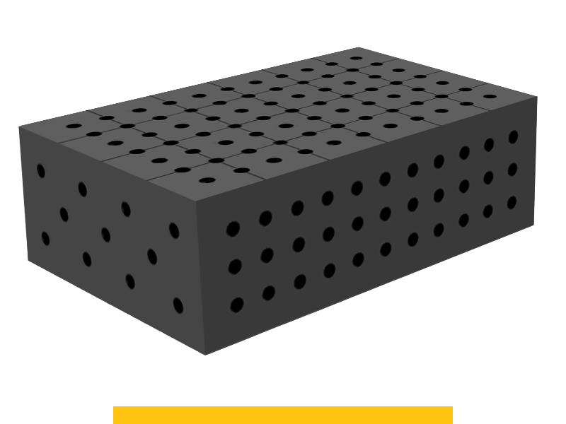 Blocco di collegamento 600x400x200mm SteelPlus GPPH, spessore 12mm, fori 16mm griglia 50x50mm