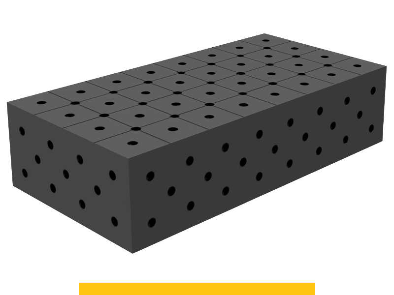 Blocco di collegamento 800x400x200mm SteelPlus GPPH, spessore 12mm, fori 16mm griglia diagonale