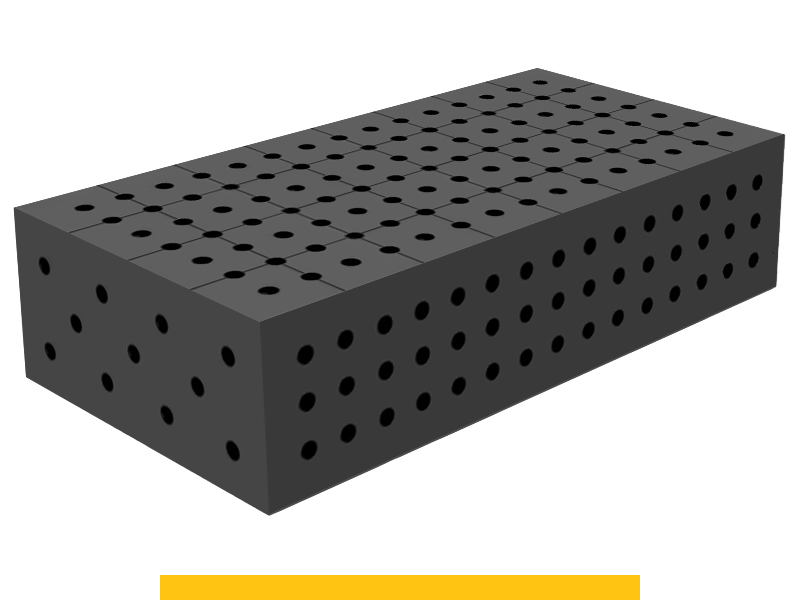 Blocco di collegamento 800x400x200mm SteelPlus GPPH, spessore 12mm, fori 16mm griglia 50x50mm