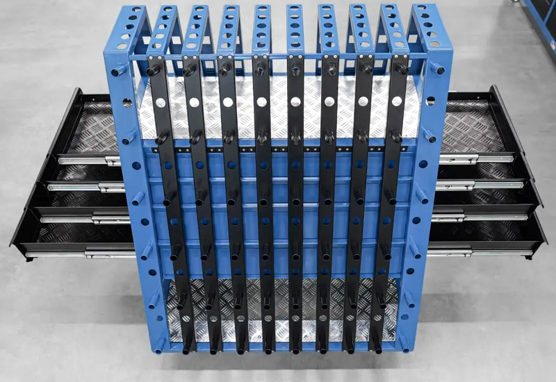 Dettaglio carrello porta accessori saldatura Trolley L con cassetti GPPH