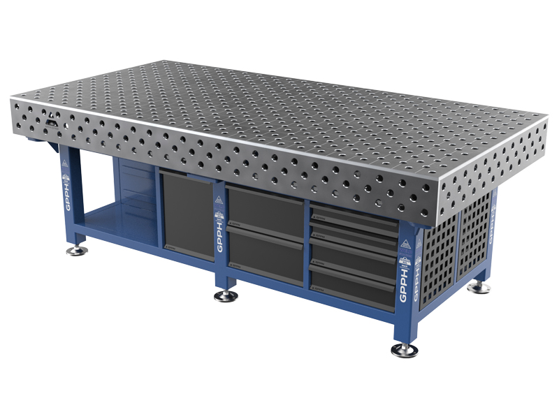 Stazione di saldatura GPPH SteelExpert 2,4x1,2mt spessore 25mm, fori 28mm griglia diagonale