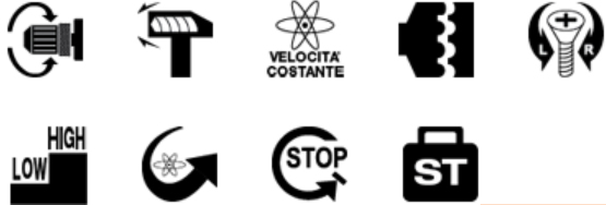 Icone caratteristiche trapano avvitatore con percussione DV18DE Hikoki