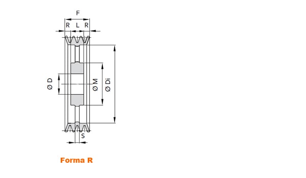 illustrazione misure pulegge 1 gola SPB calettatori 55mm 02