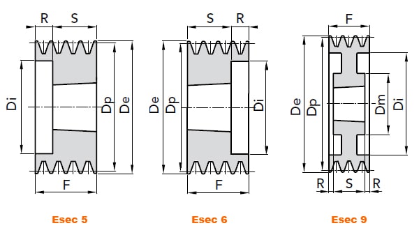 illustrazione misure pulegge 3 gole SPA 01