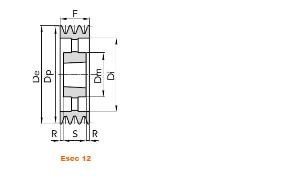 illustrazione misure pulegge 8 gole SPB 02