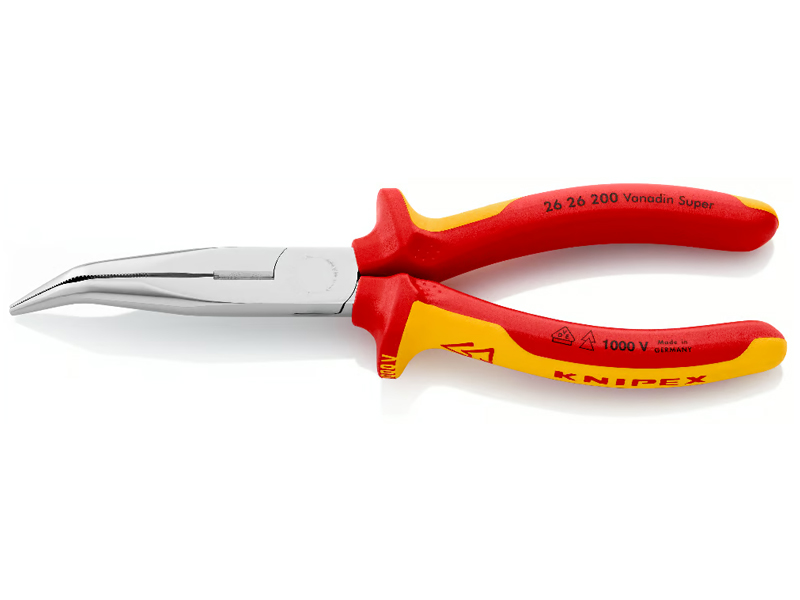Knipex pinza a becchi mezzotondi piegati 40�� e tronchese con impugnatura isolata, 200mm