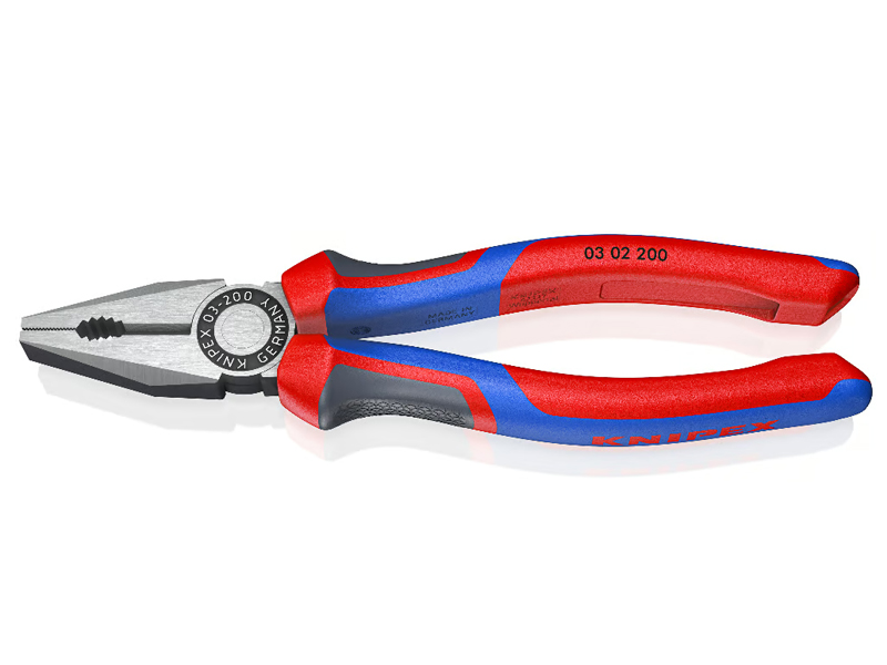 Knipex pinza universale atramentata nera lucidata con manici Comfort, 200mm