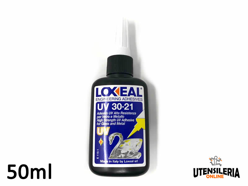 Adesivo UV 30-21 Loxeal fluido tenace trasparente per giunzioni vetro-metallo  [UV3021050ACCAA]