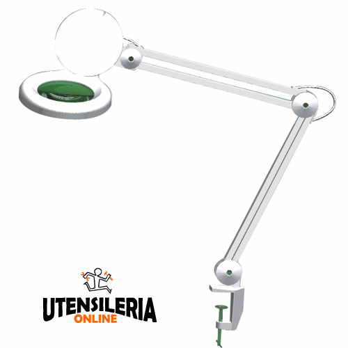 Porta lampade con lente ed illuminazione 60 LED - fissaggio a morsetto- 3  diottrie [115.04]