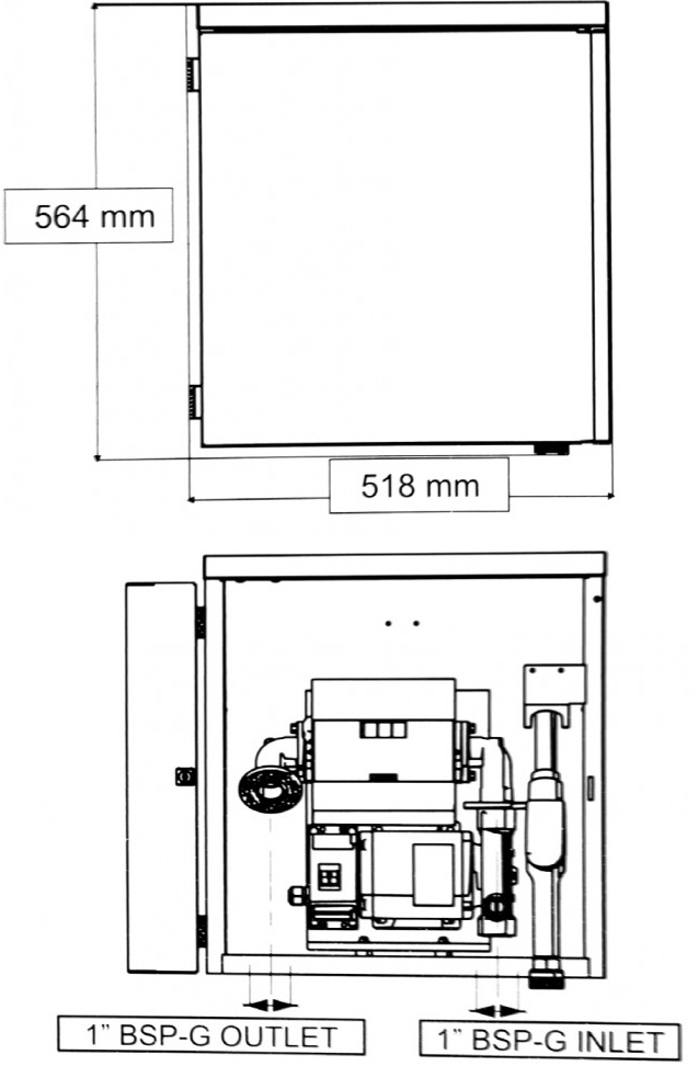 Schema tecnico armadietto Meclube Box