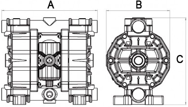 Pompa pneumatica polipropilene Meclube P110