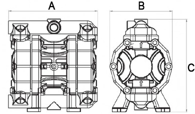 Pompa pneumatica polipropilene Meclube P55