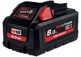 Dettaglio batteria RedLithium High Output Milwaukee